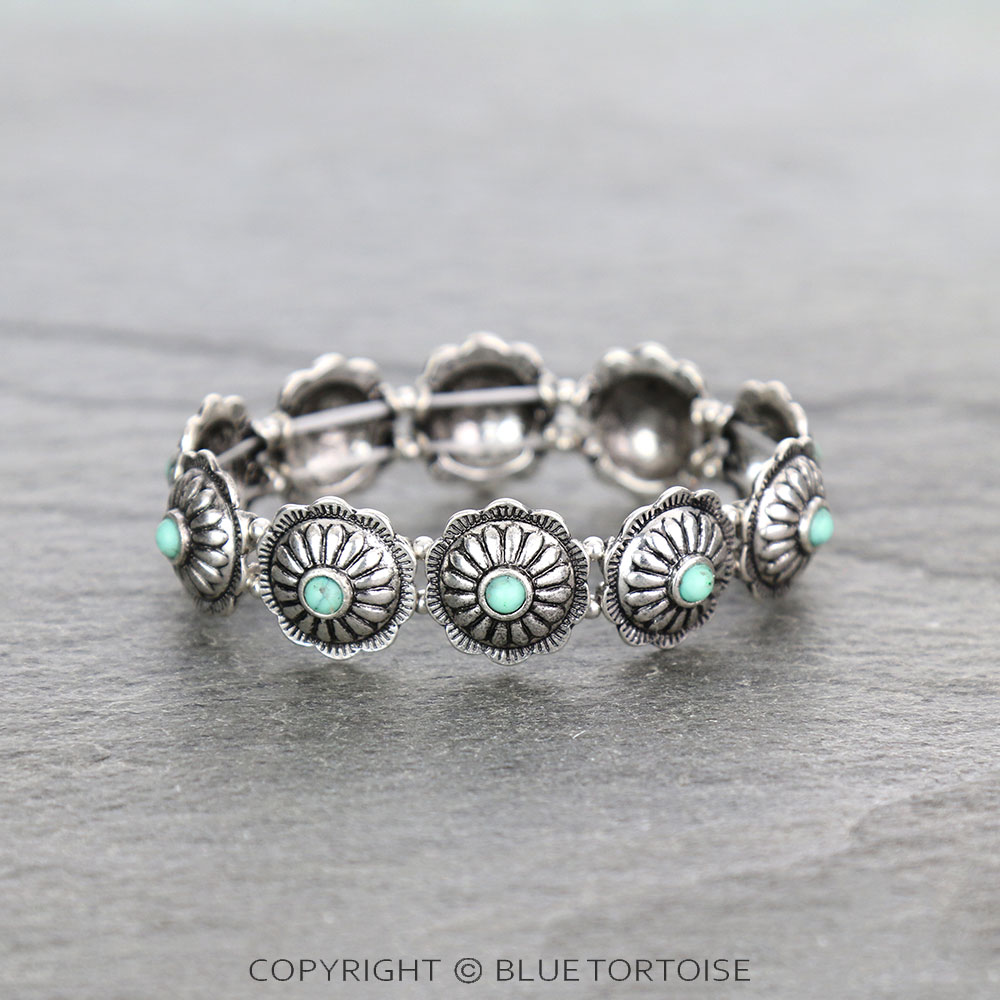 Western Concho Stone Stretch Bracelet