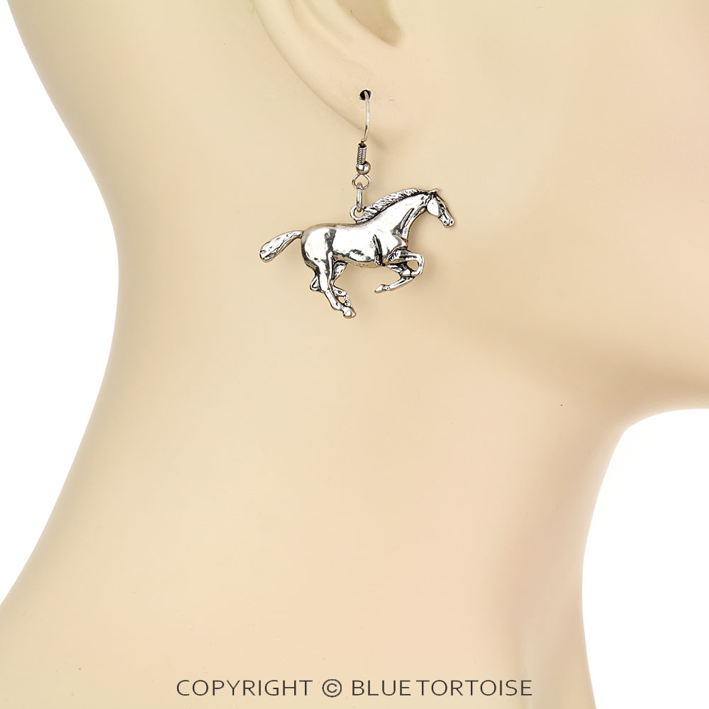 Western Running Horse Dangle Earrings - Image 2