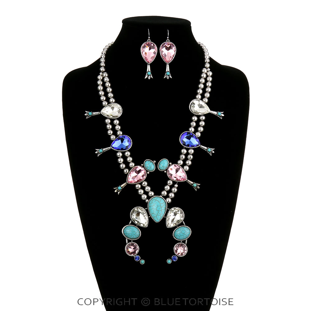 Squash Blossom Stone Necklace Set - Image 2