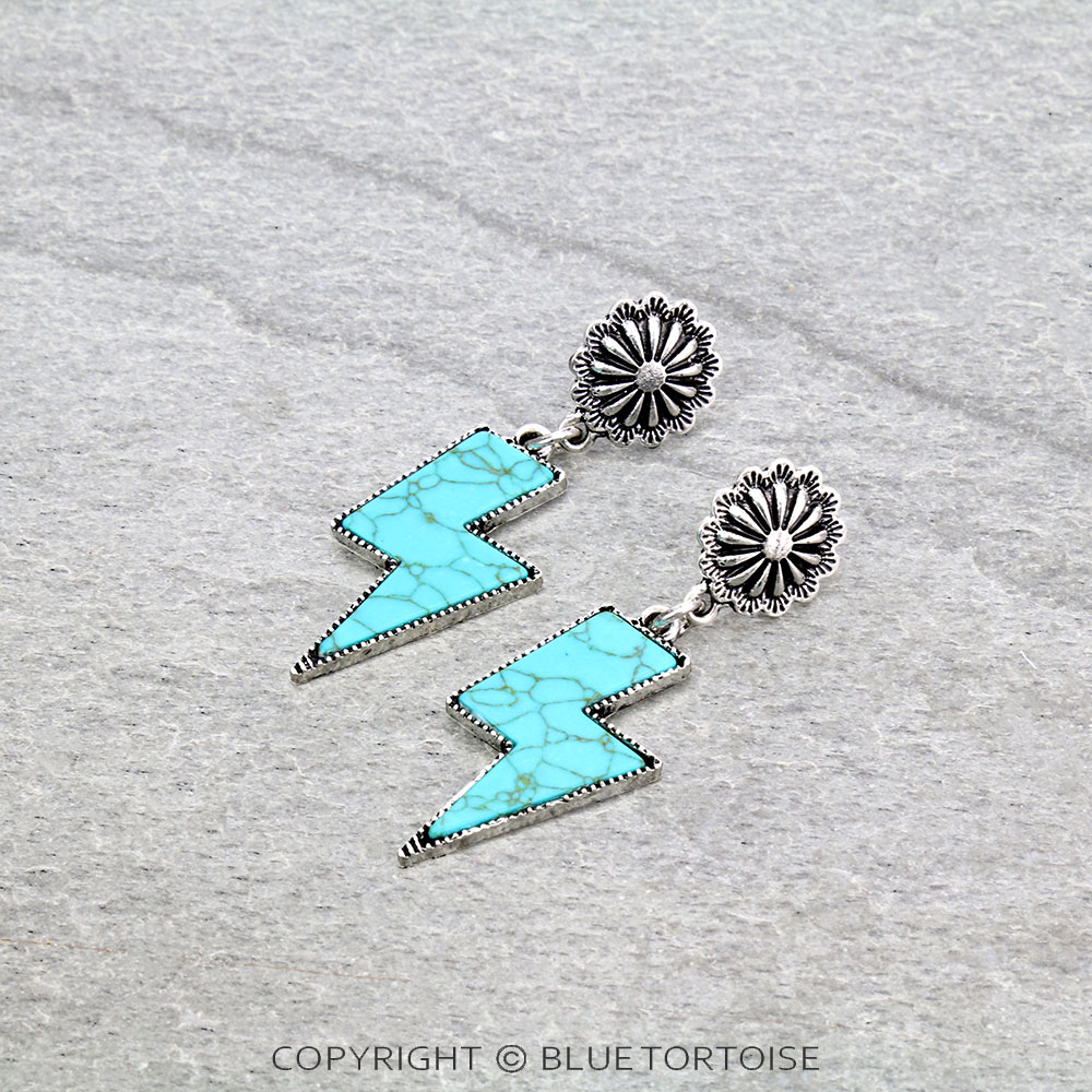 Thunder Stone Concho Stud Earrings
