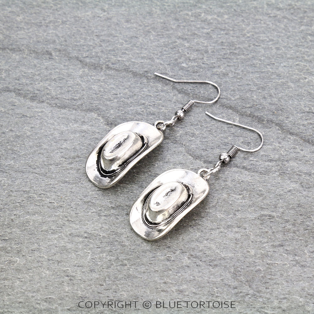 Western Cowboy Hat Dangle Earrings