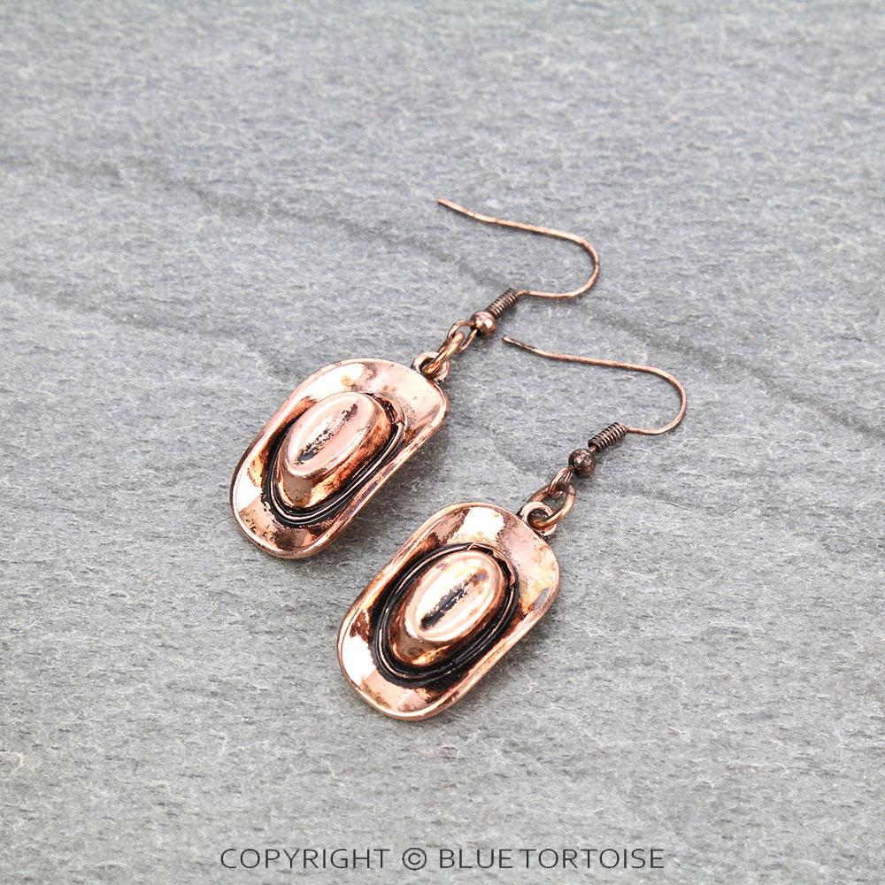 Western Cowboy Hat Dangle Earrings