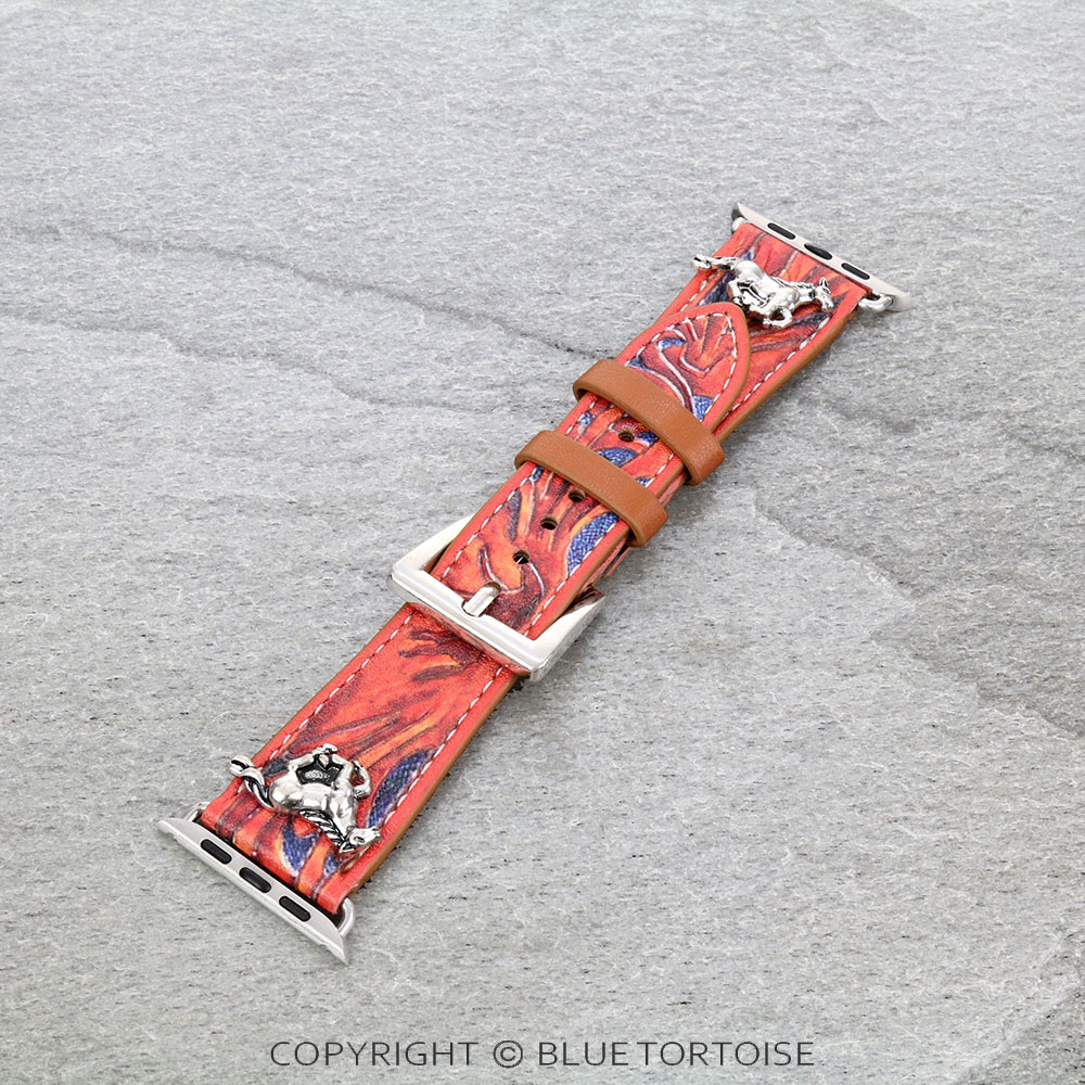 Large Western Design Leather Apple Watch Band