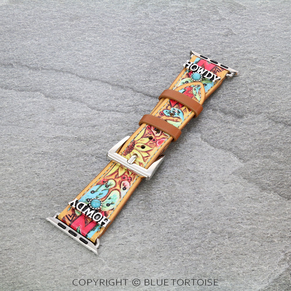 Large Western Design Leather Apple Watch Band