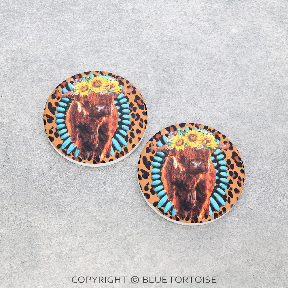 TQ Buffalo Absorbent Ceramic Car Coasters