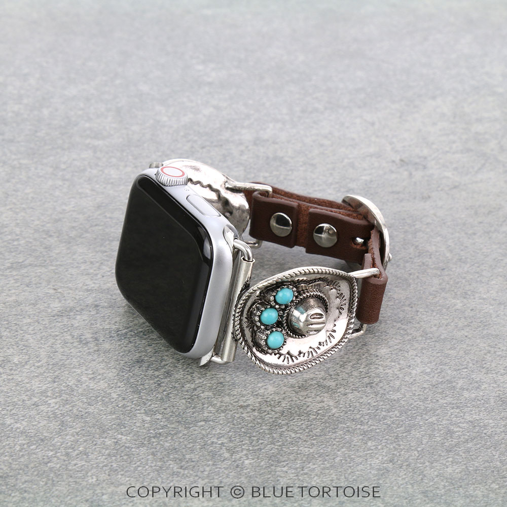 Large Western Cowboy Hat Apple Watch Leather Band - Image 2