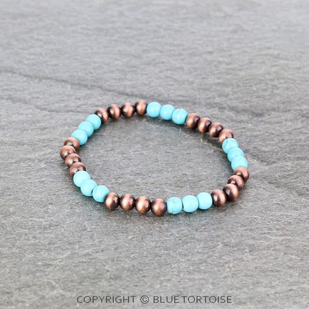 Navajo Style Pearl and Bead Stretch Bracelet