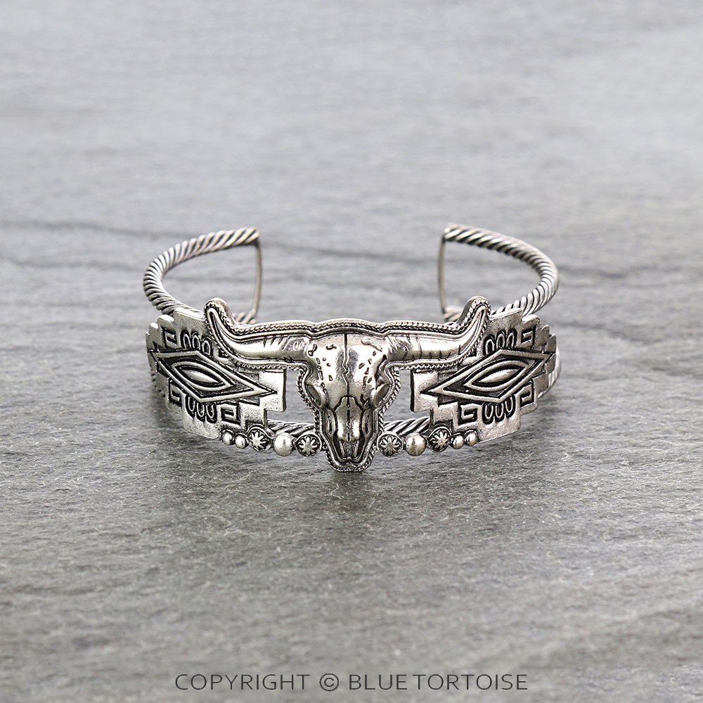 Western Steer Skull Cuff Bracelet
