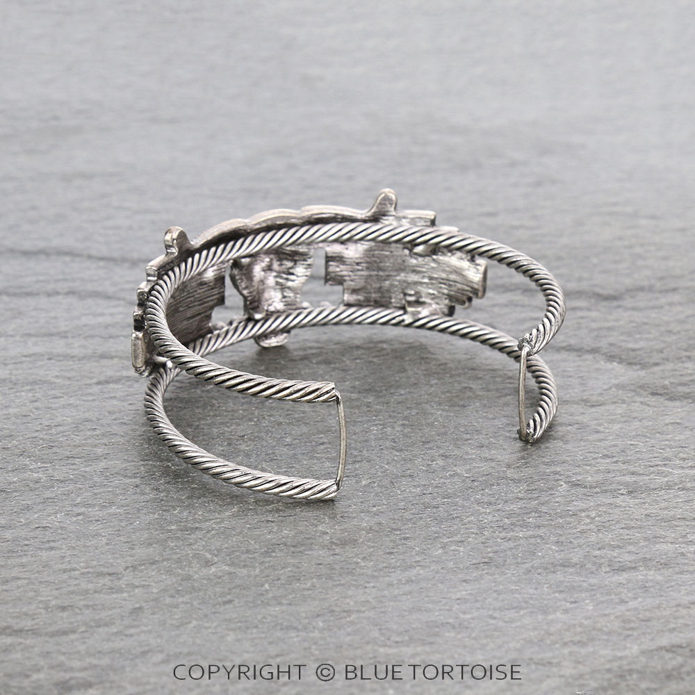 Western Steer Skull Cuff Bracelet - Image 3