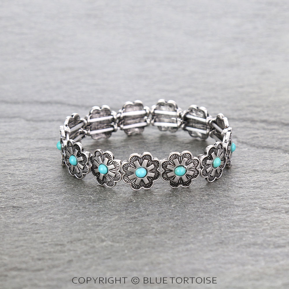 Western Concho Stone Stretch Bracelet