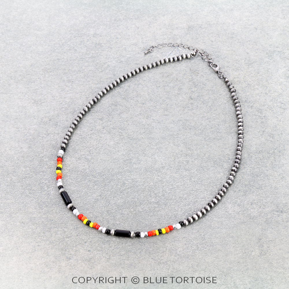 Western Cylinder & Seed Bead Necklace