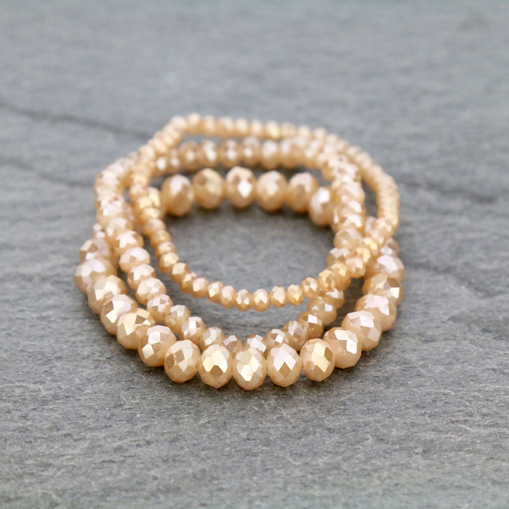 Small Crystal Bead Stackable Stretch Bracelet - Image 2