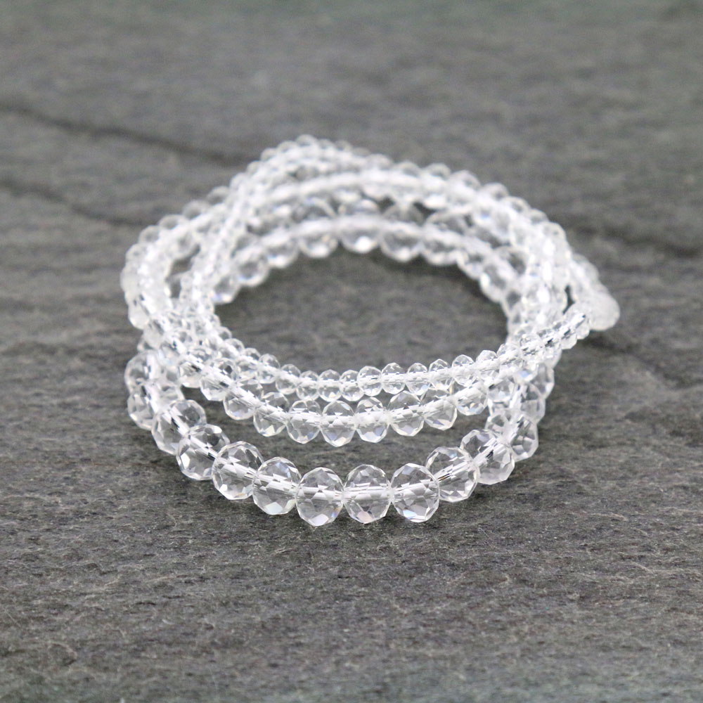 Small Crystal Bead Stackable Stretch Bracelet - Image 2