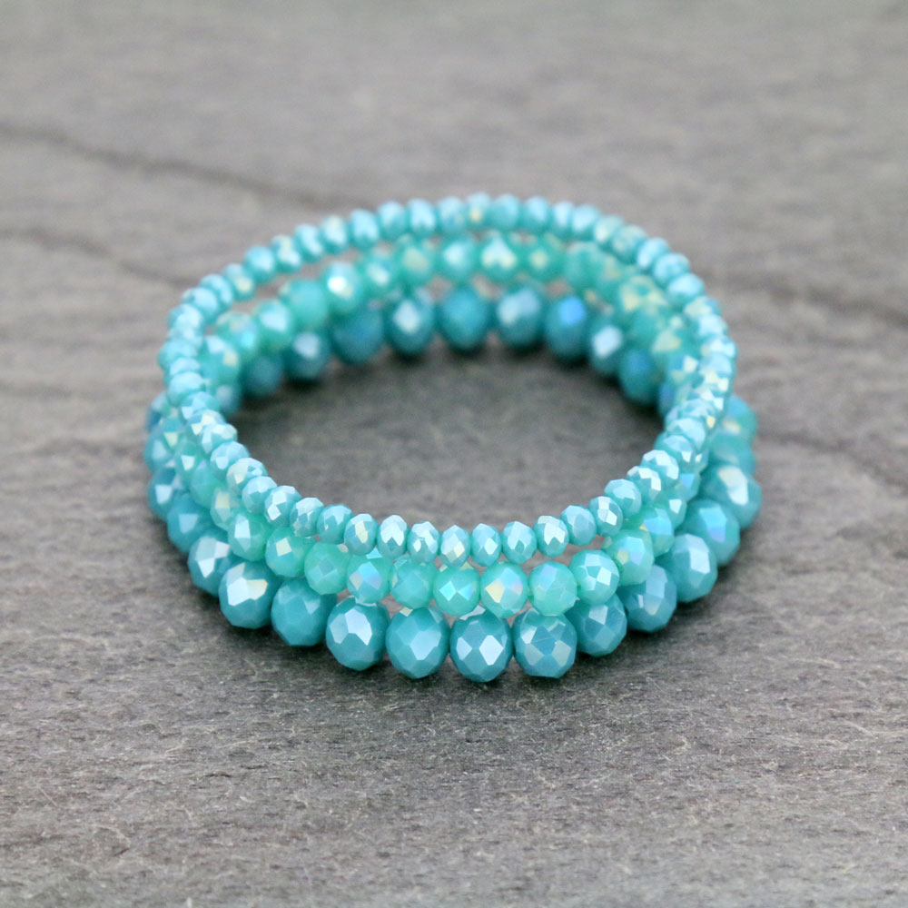 Small Crystal Bead Stackable Stretch Bracelet