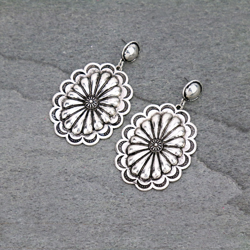 Western Concho Stud Earrings
