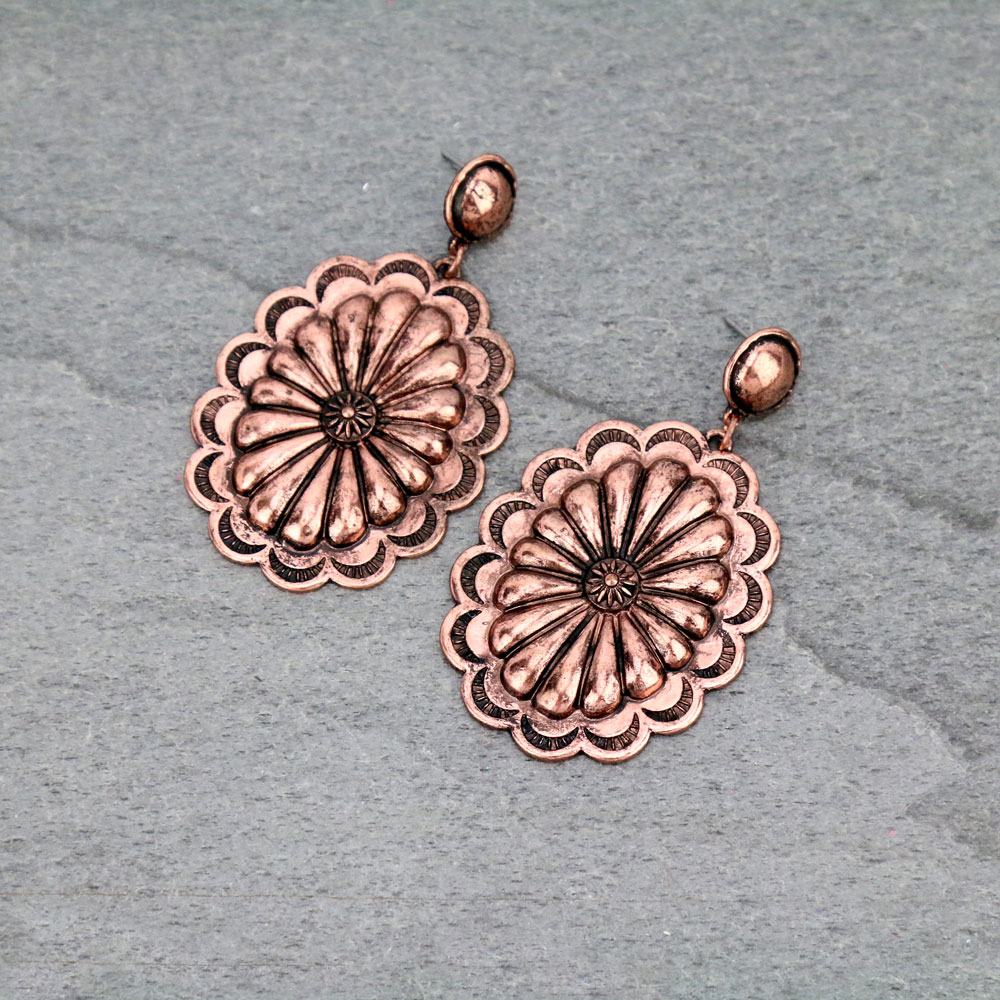 Western Concho Stud Earrings