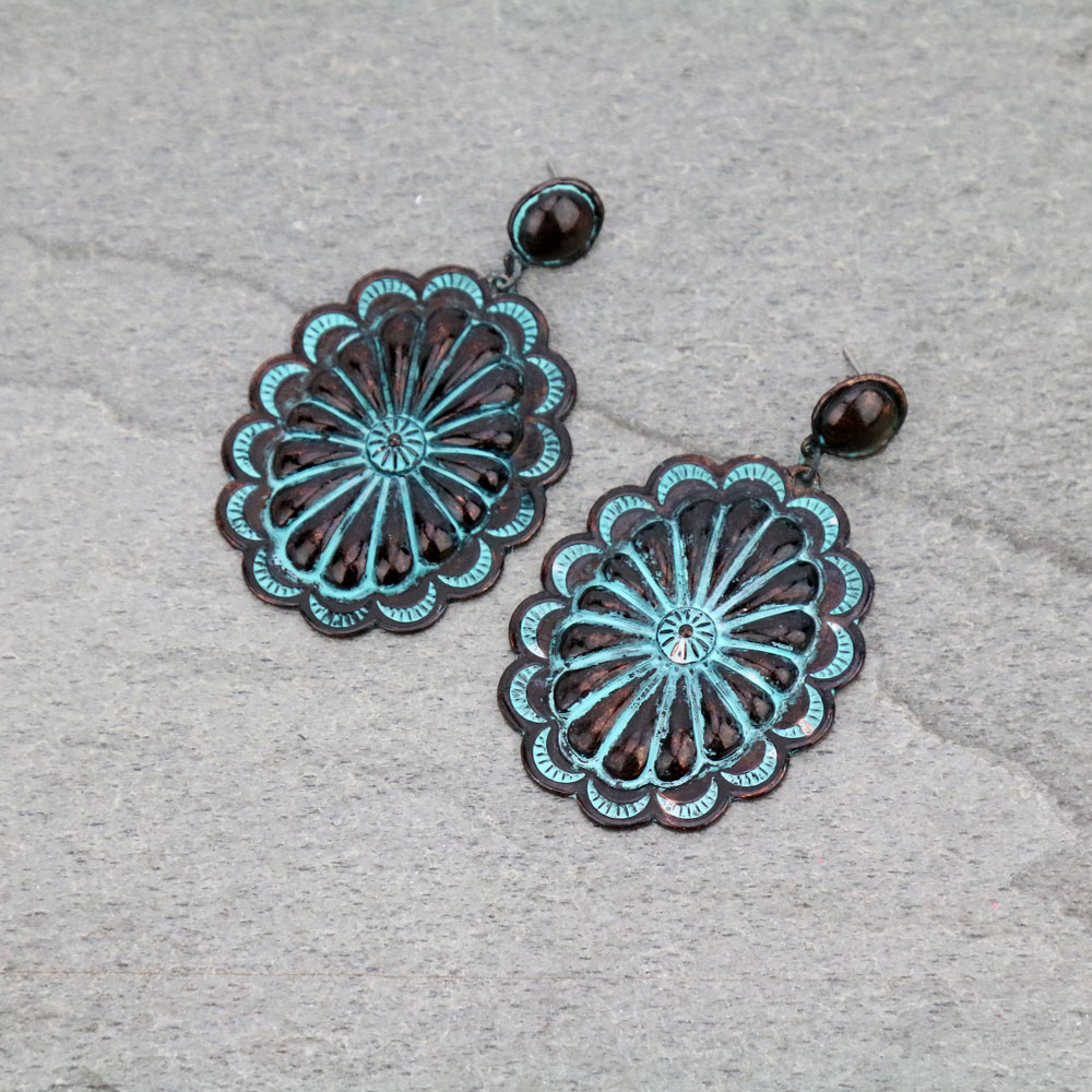 Western Concho Stud Earrings