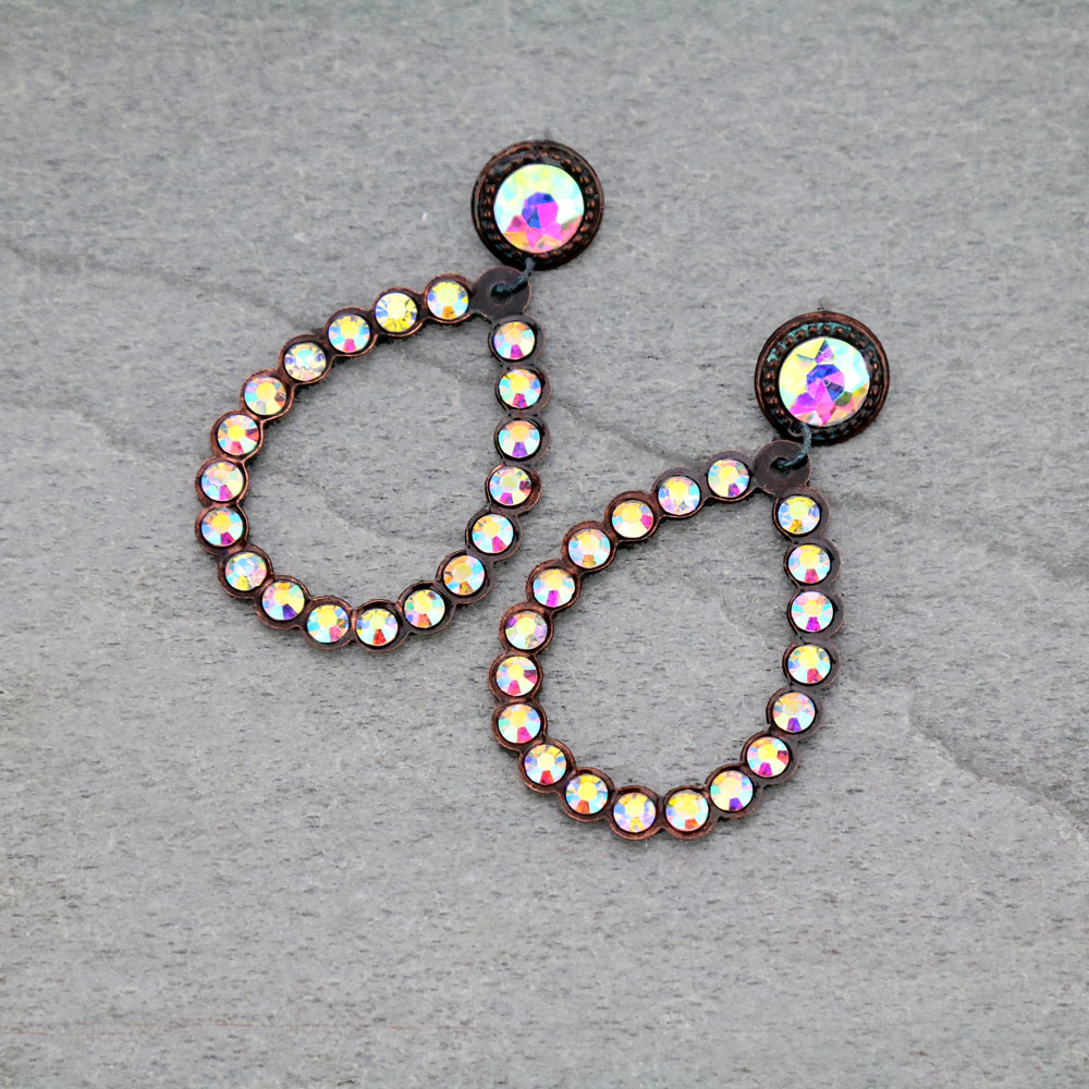 Teardrop Stone Stud Earrings