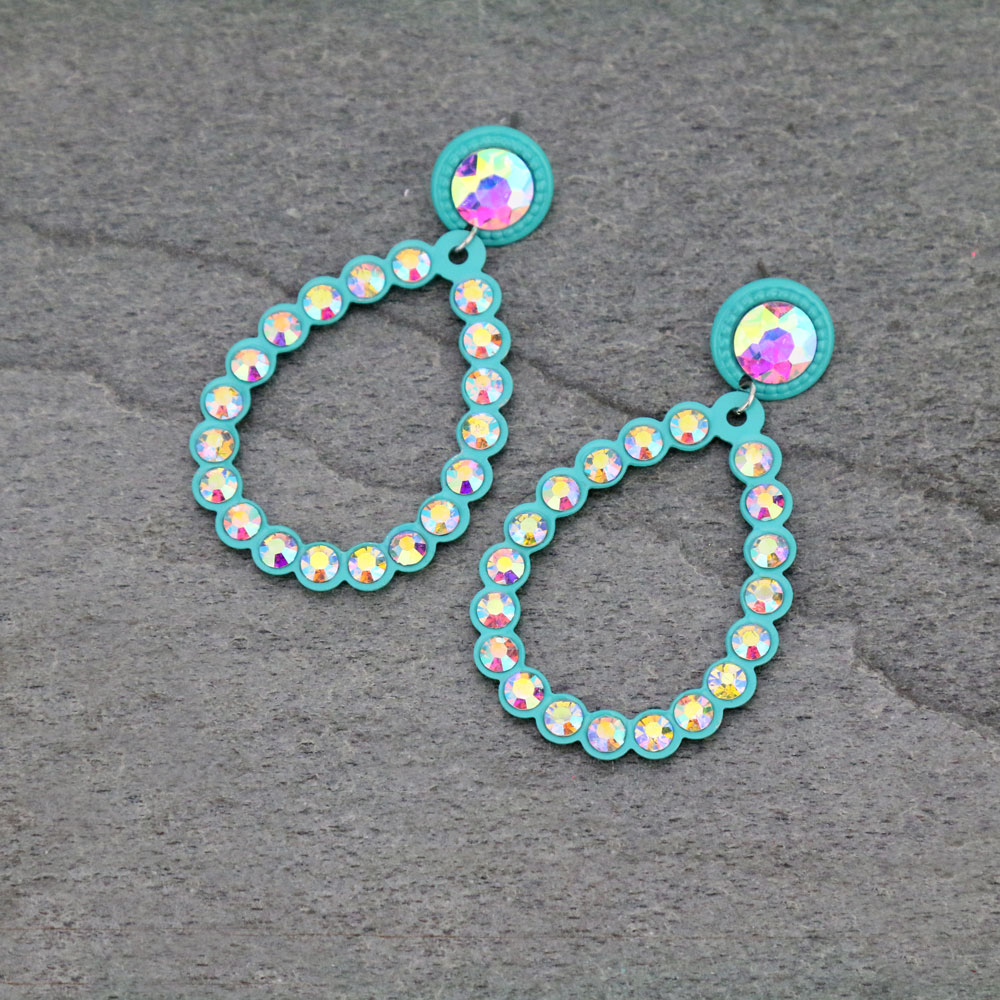 Teardrop Stone Stud Earrings