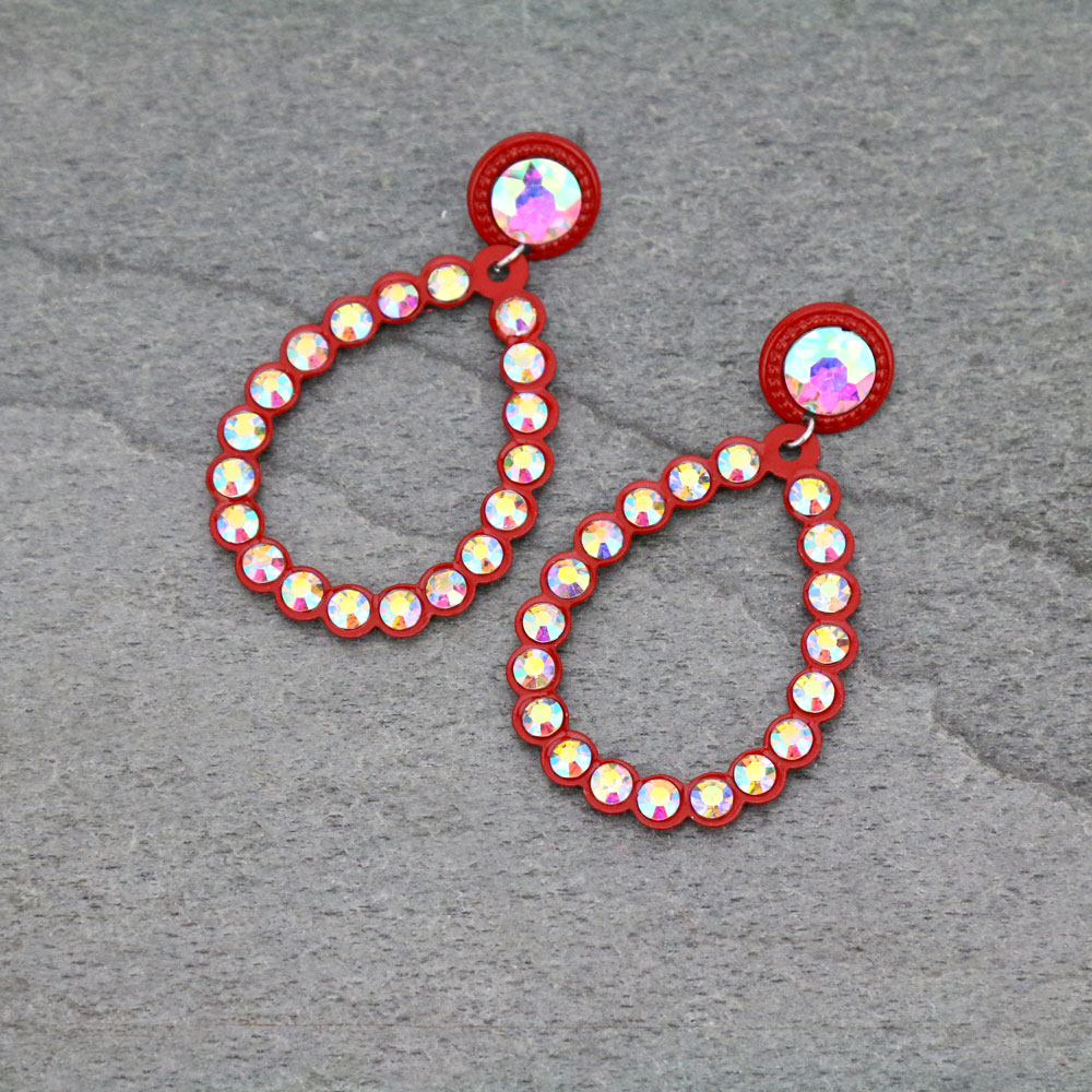 Teardrop Stone Stud Earrings