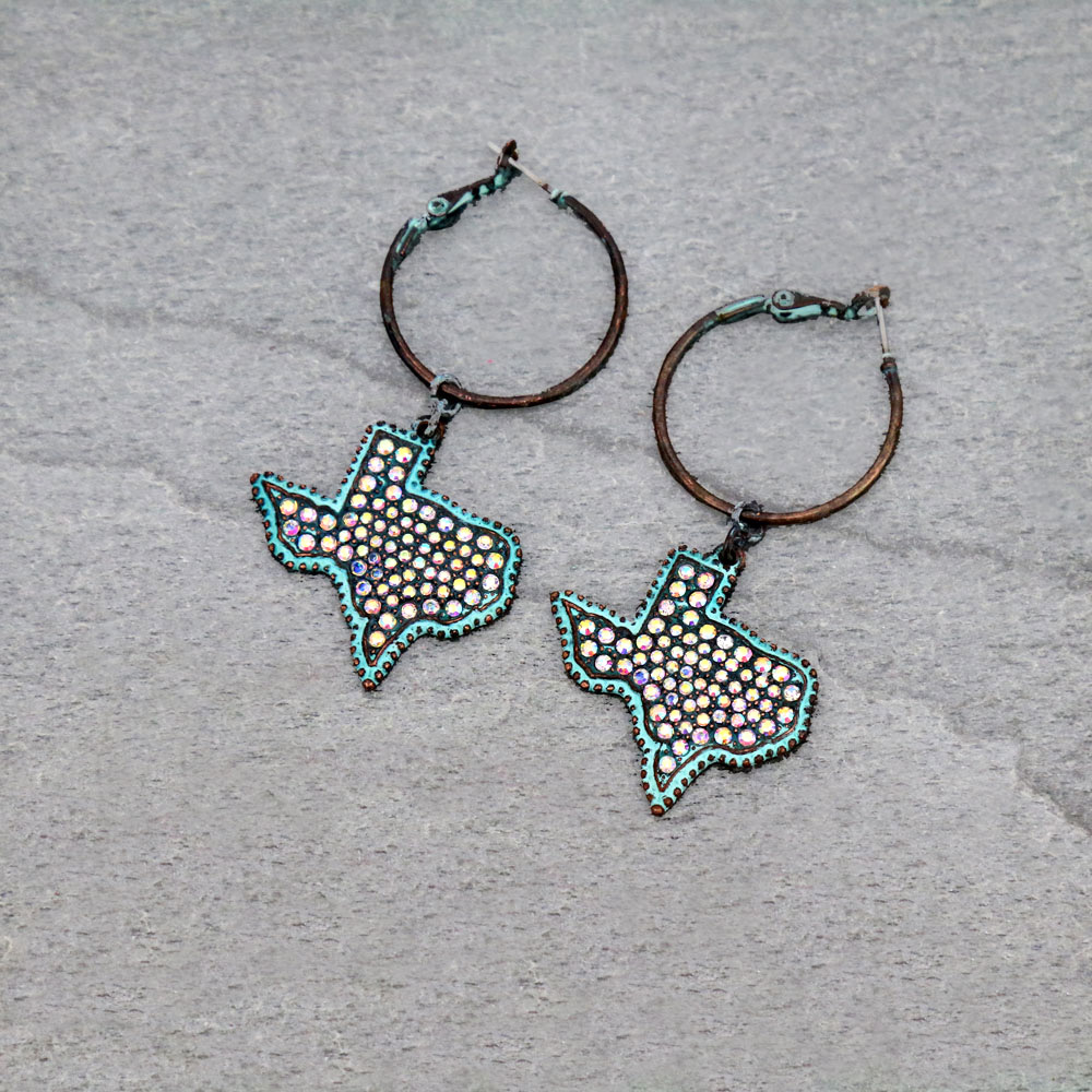 Texas State Map Hoop Earrings