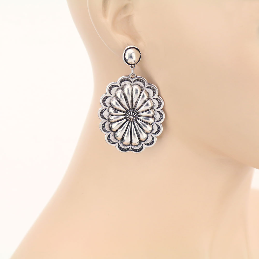 Western Concho Stud Earrings - Image 2