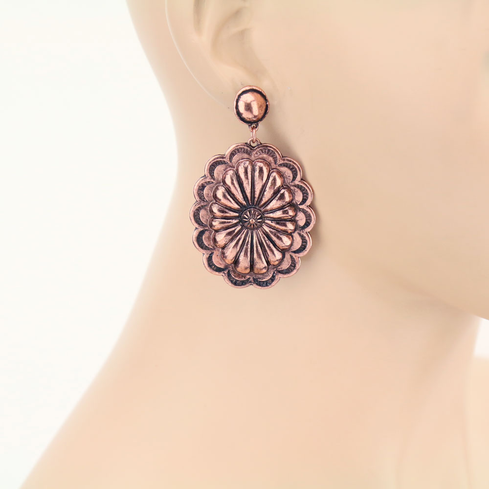 Western Concho Stud Earrings - Image 2
