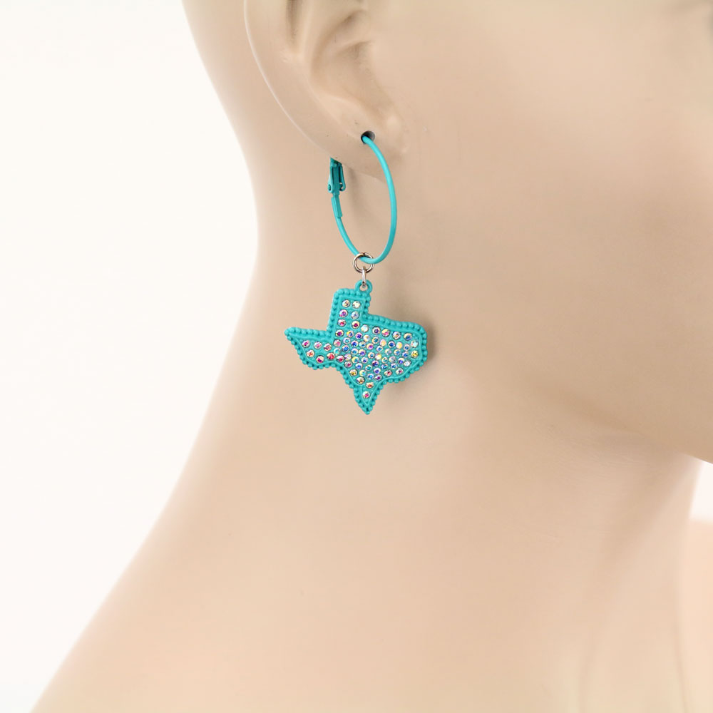 Texas State Map Hoop Earrings - Image 2