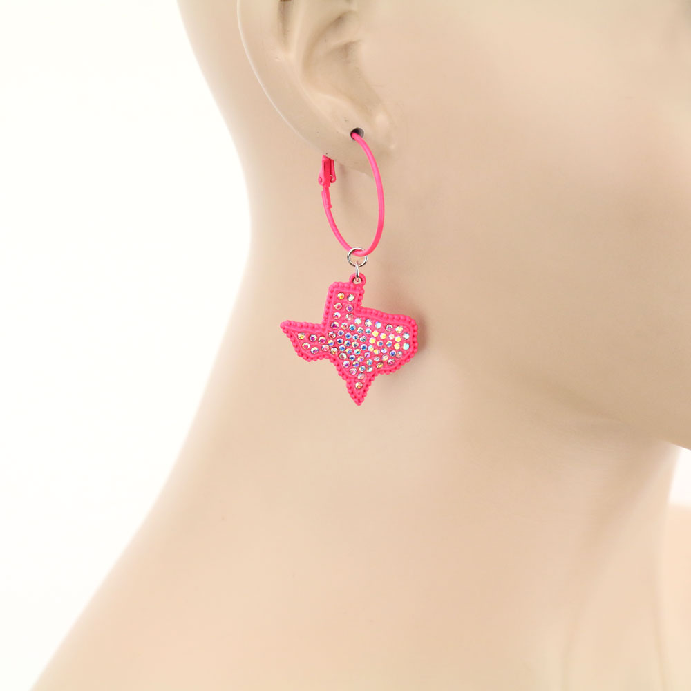 Texas State Map Hoop Earrings - Image 2