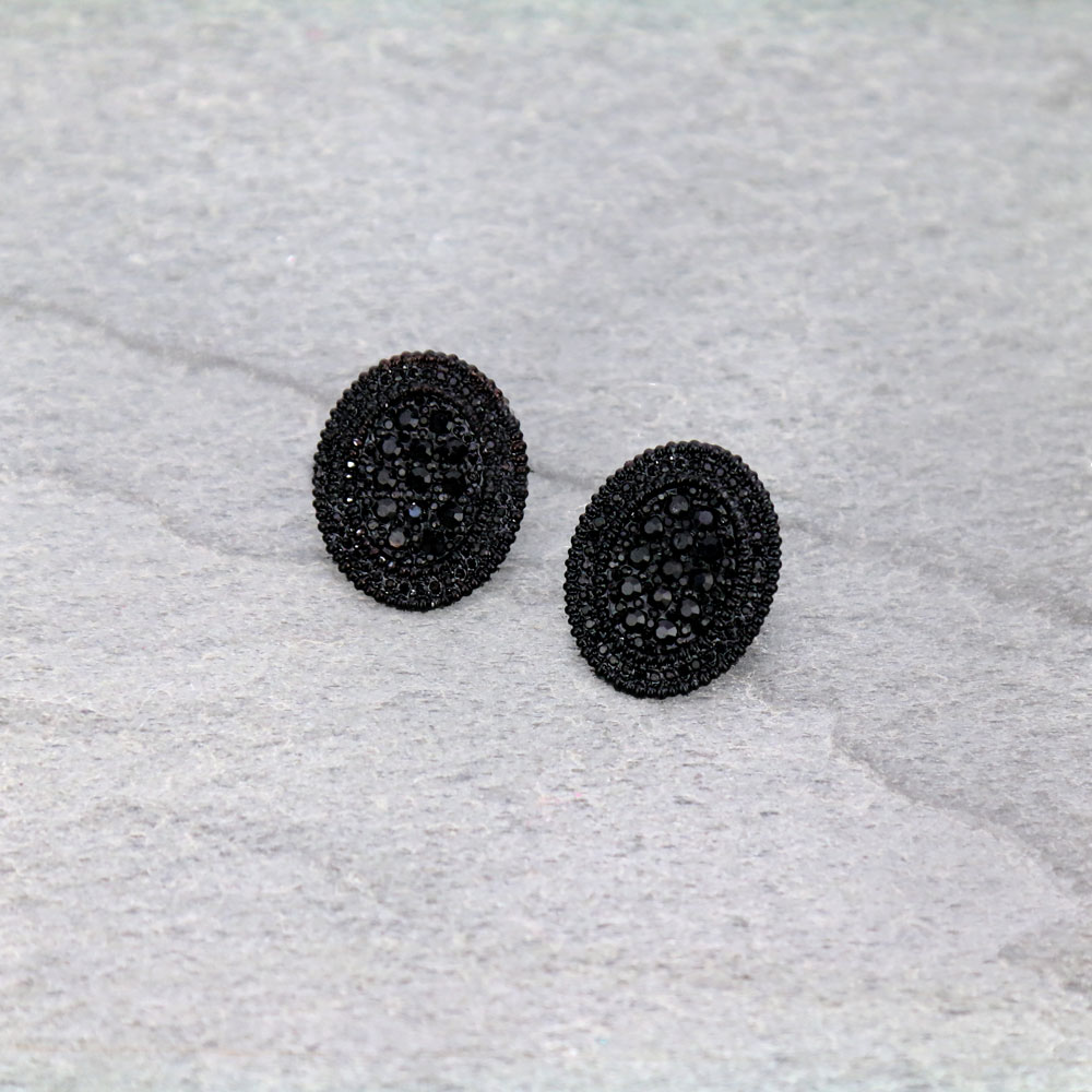Oval Shape Stone Stud Earrings