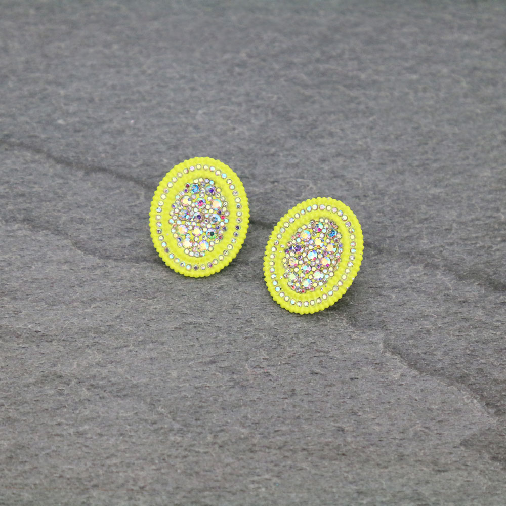 Oval Shape Stone Stud Earrings