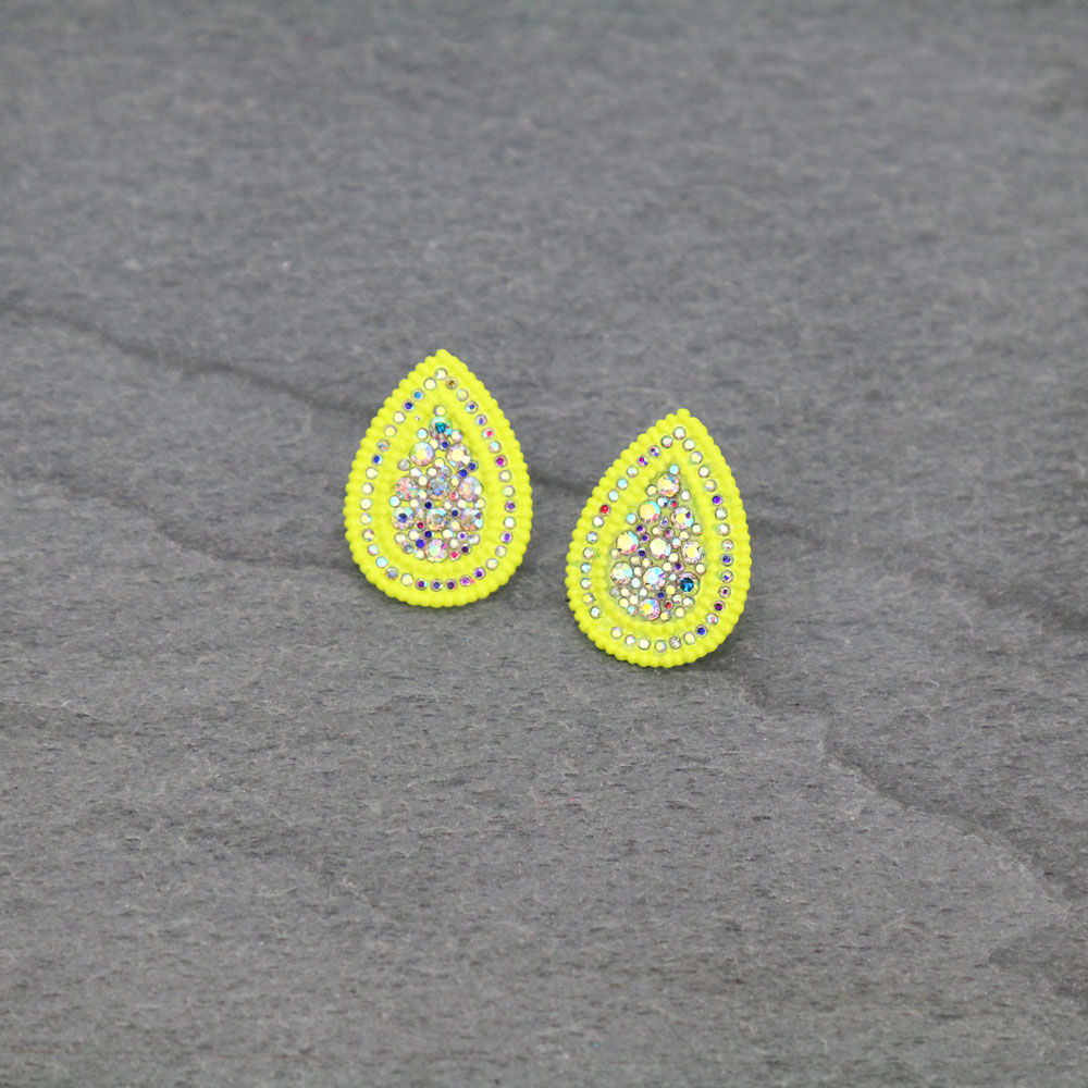 Teardrop Shape Stone Stud Earrings