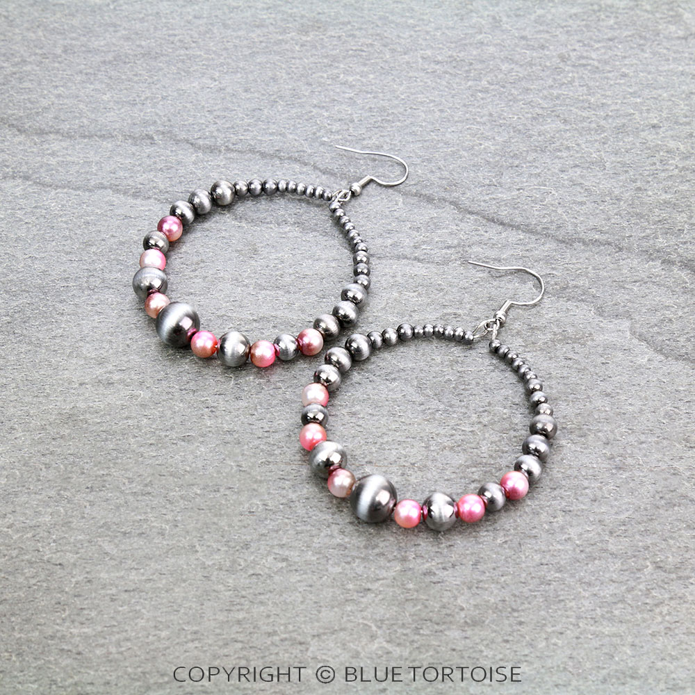 Cosmic Unicorn Pearl Round Dangle Earrings