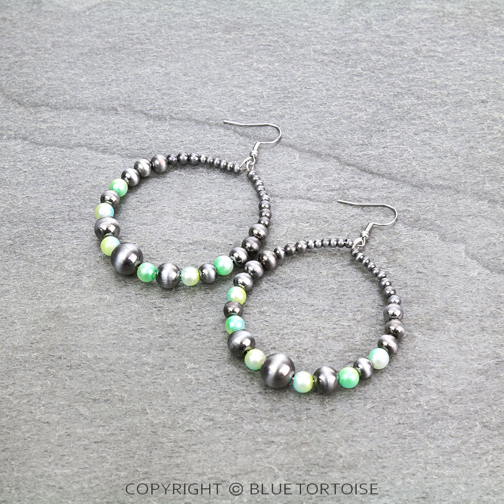 Cosmic Unicorn Pearl Round Dangle Earrings