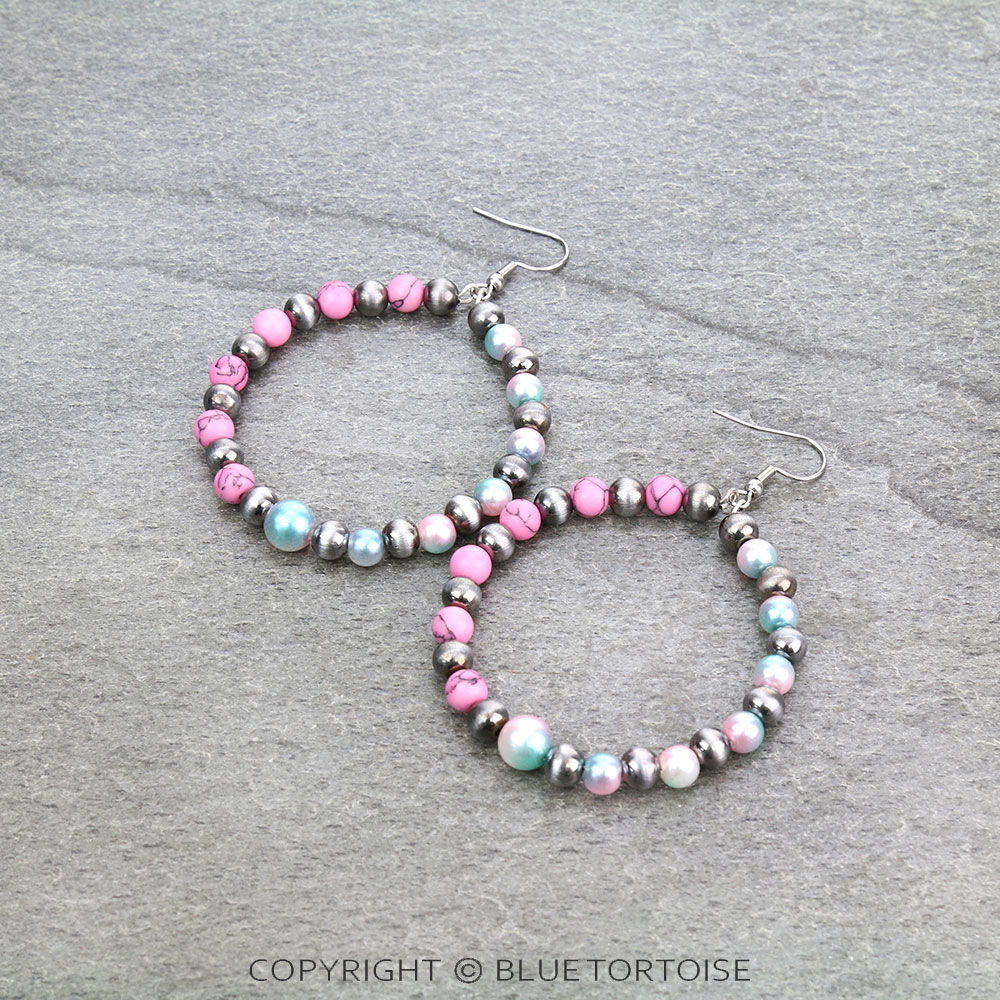 Cosmic Unicorn Pearl Round Dangle Earrings