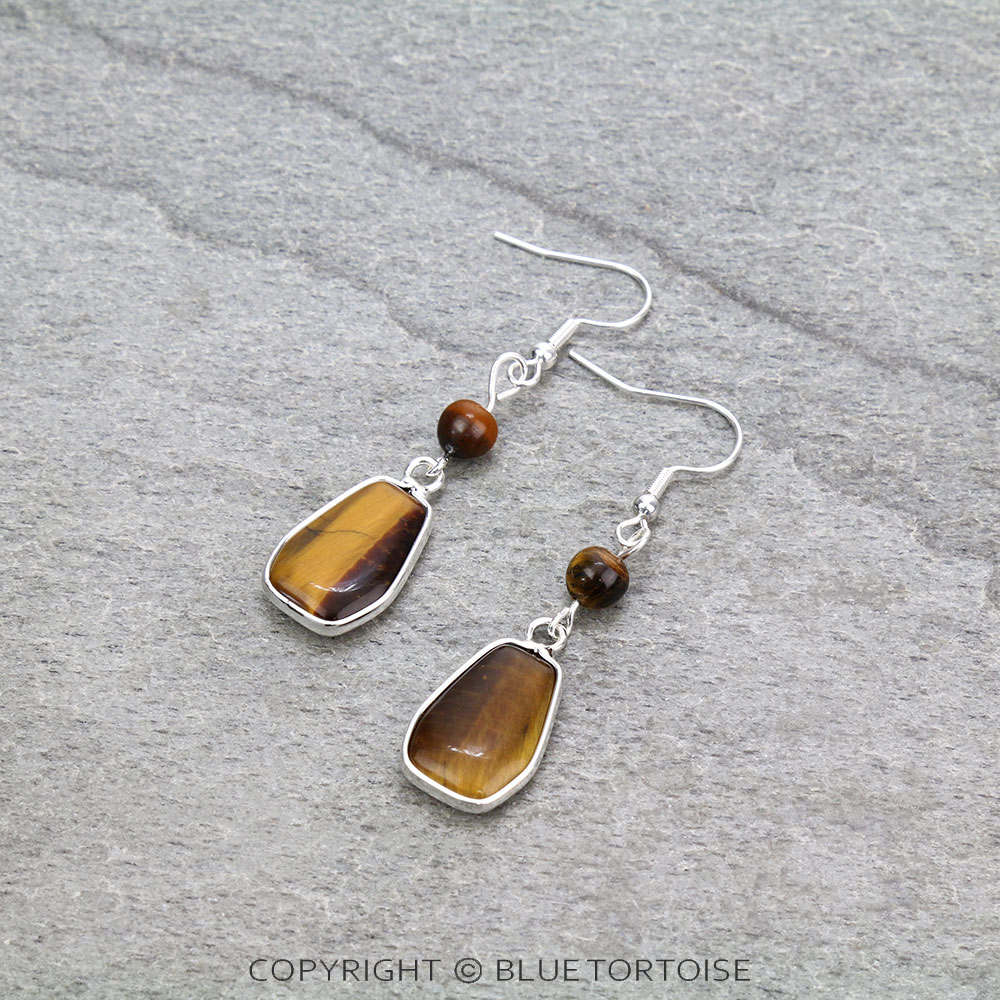Trapezoid Shape Stone Dangle Earrings