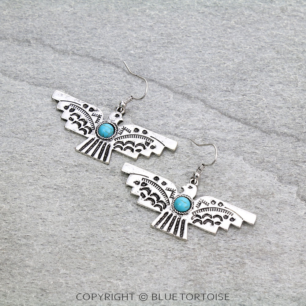 Western Thunderbird Stone Dangle Earrings
