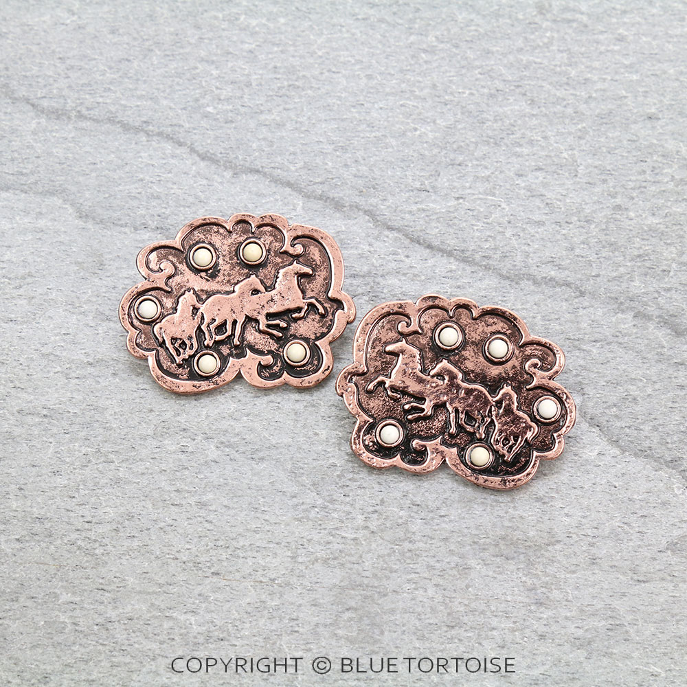 Western Metal Horse Stud Earrings