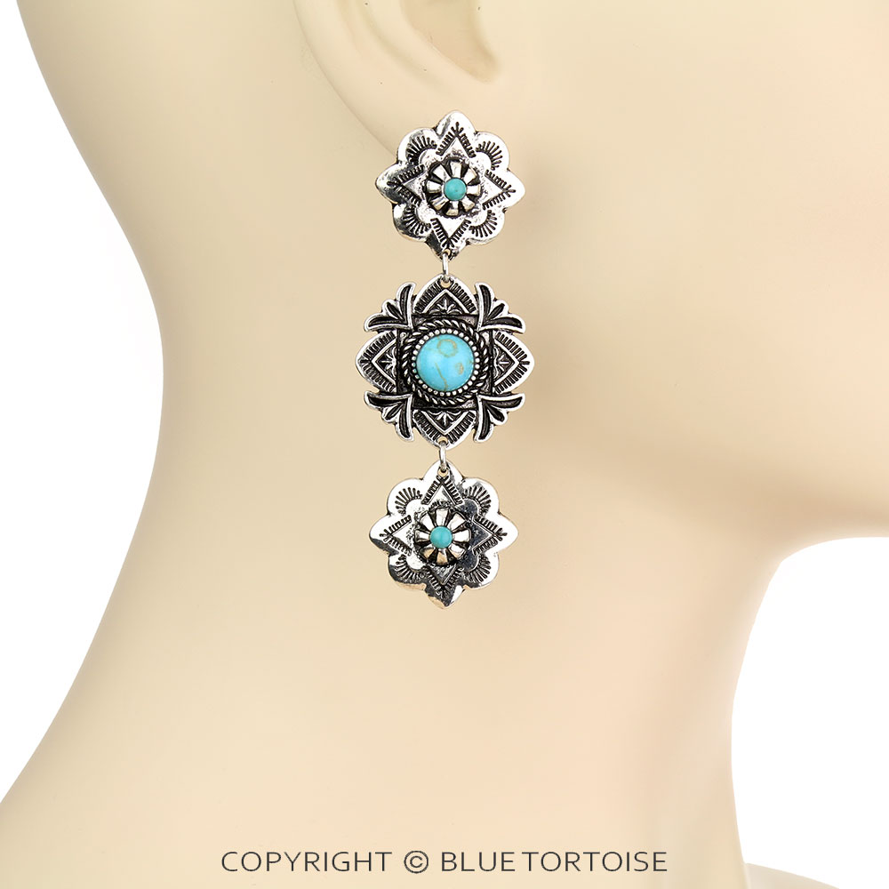 Assorted Western Textured Drop Stud Earrings - Image 2