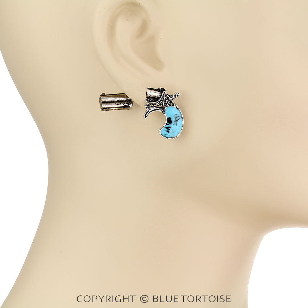 Western Revolver Stud Earrings - Image 2