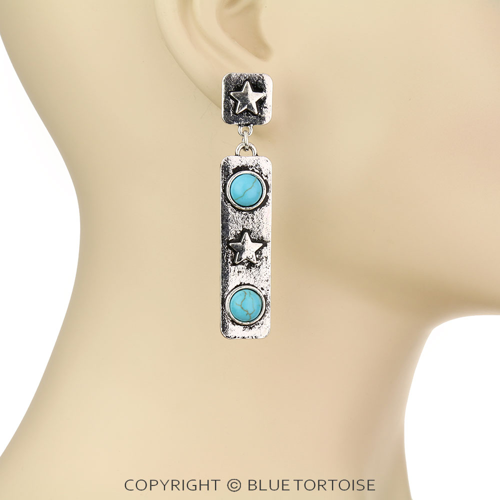 Western Star Bar Stud Earrings - Image 2