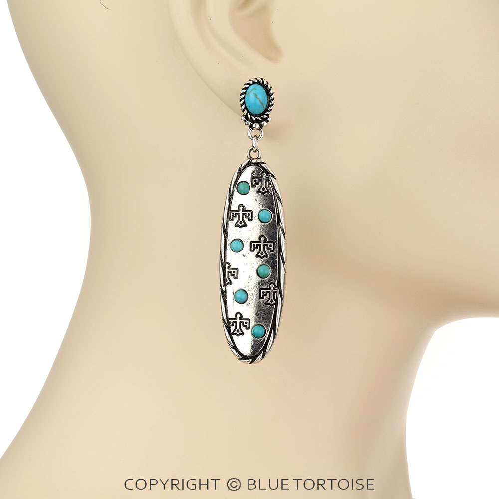 Western Twisted Texture Thunderbird Stud Earrings - Image 2