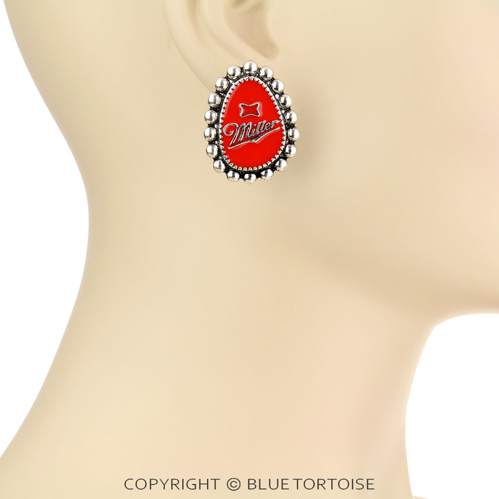 Epoxy Beer Logo Stud Earrings - Image 2