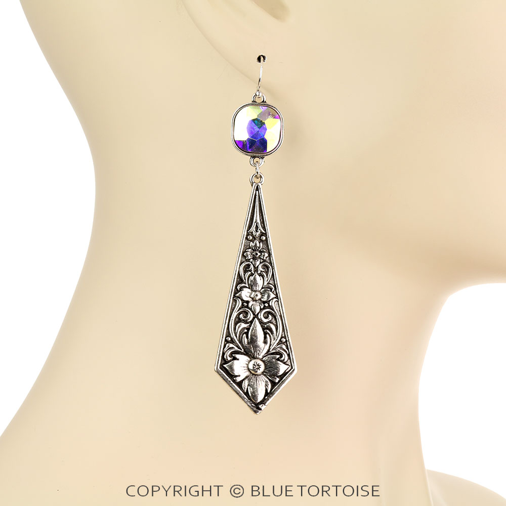 Flower Casting Kite with Stone Dangle Earrings - Image 2
