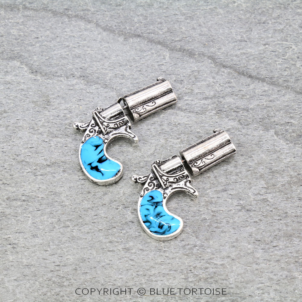 Western Revolver Stud Earrings