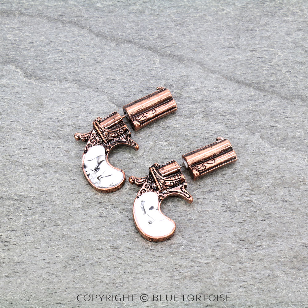 Western Revolver Stud Earrings
