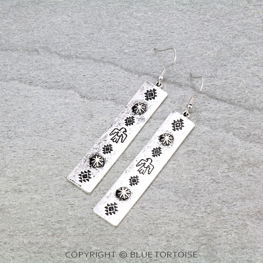 Western Thunderbird Bar Dangle Earrings