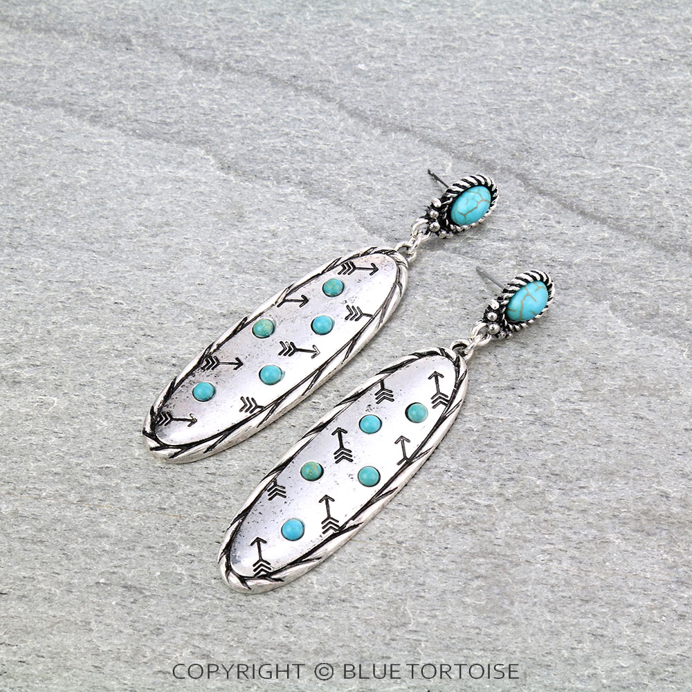 Western Twisted Texture Arrow Stud Earrings