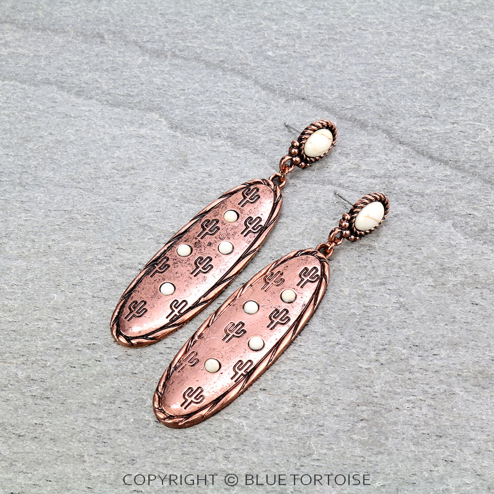 Western Twisted Texture Cactus Stud Earrings