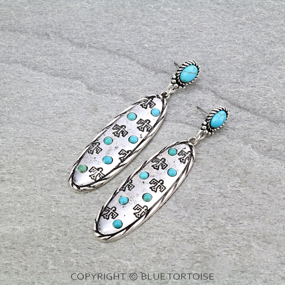 Western Twisted Texture Thunderbird Stud Earrings